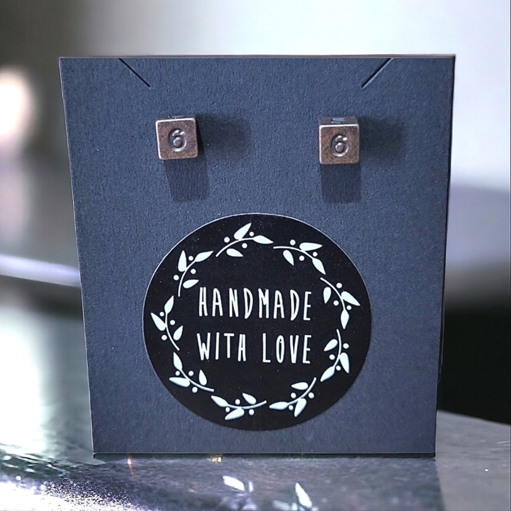 Handcrafted D6 Metal Earrings